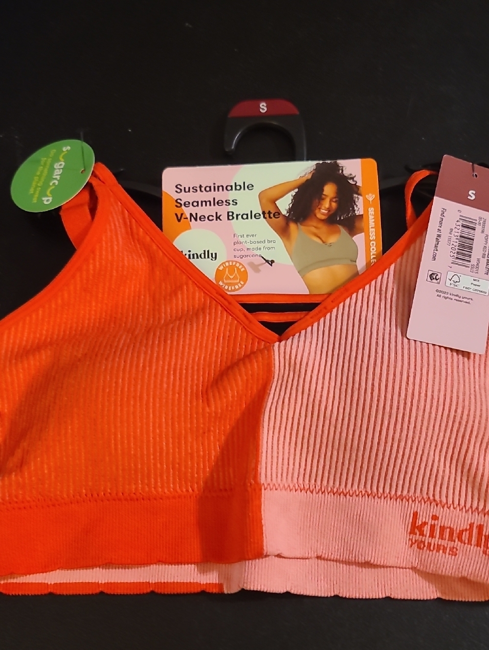 Kindly Yours Seamless V-neck Ribbed Bralette - S (C10-X)